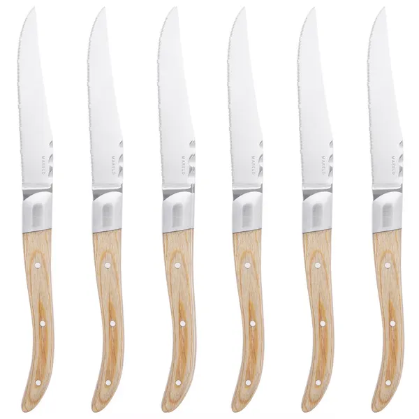 Steak Knives 6-pack Red Wood