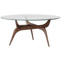 Triiio Sofabord Ø90 cm Olieret Valnød / Klart Glas