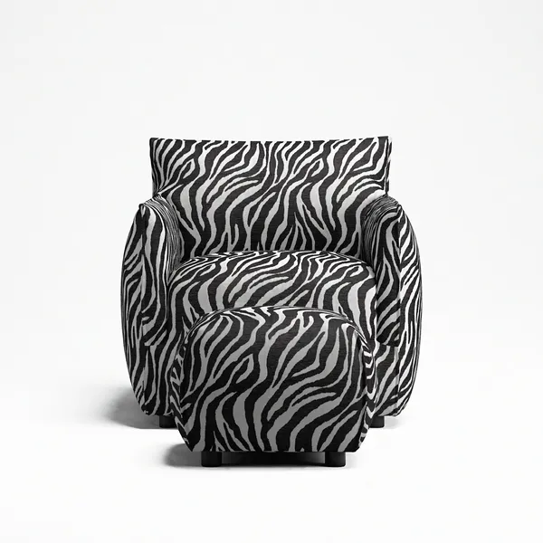 Le Petite Puff Zebra Sort / Hvit