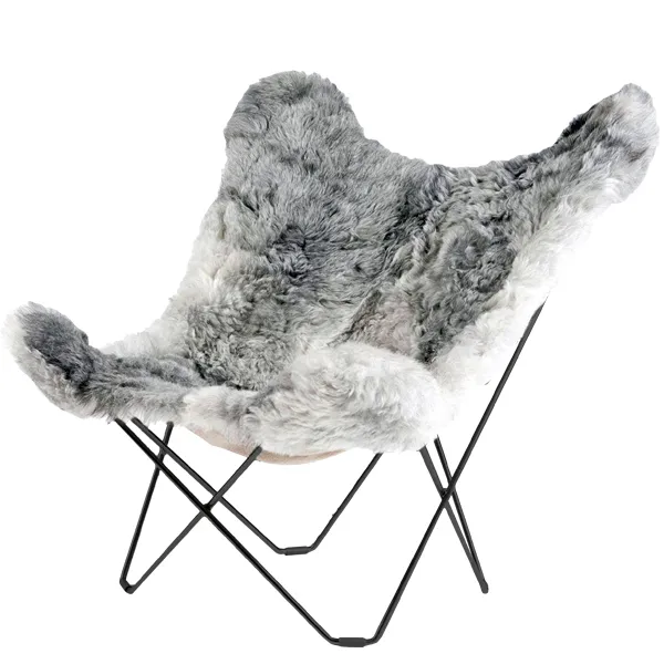 Iceland Mariposa Butterfly Stol Shorn Grey/Chrome