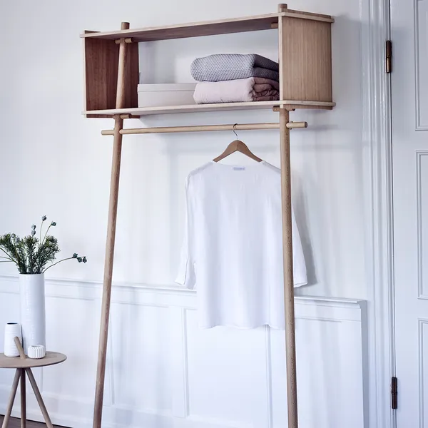 Töjbox tøjstativ Hvid Eg