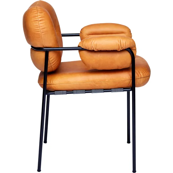 Bollo Stol Sorte Ben / Læder Vintage Cognac