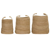 Stella Oppbevaringskurv 3-pk Sort/Naturfarget