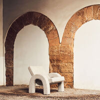 Arco Loungefåtölj Liten Bouclé Beige