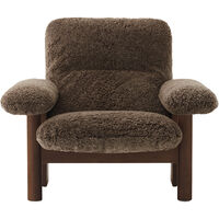Brasilia Fåtölj Med Ottoman Walnut Root
