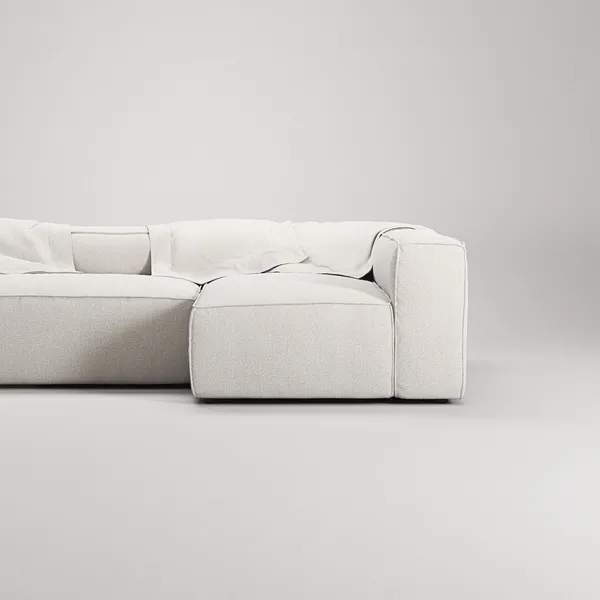 Grand 4-Personers Sofa Divan Højre Steam White