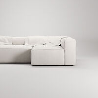 Grand 4-Personers Sofa Divan Højre Steam White