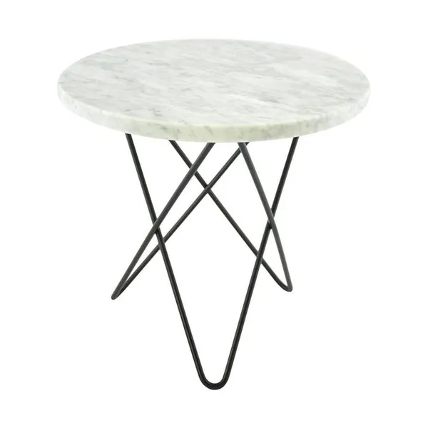 Mini O Sidebord Hvid Marmor/Sort