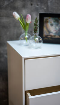 Volt Kommode 5 Skuffer Beige/Rustfrit Stål