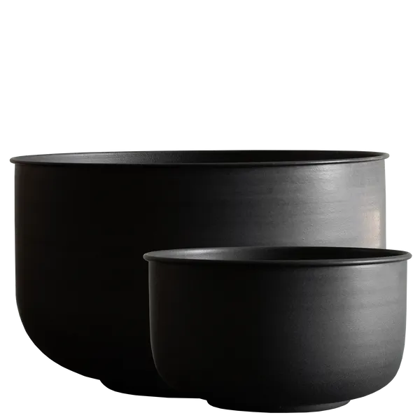 Out Wide Utendørs Gryter 2-pk Sort