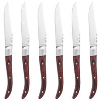 Steak Knives 6-pack Red Wood