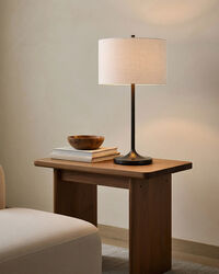 Soft Bordlampe Metallisk Bronze / Linen White