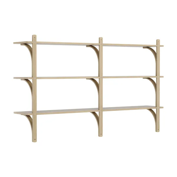 Levi Wall Shelf 180 cm Medium Aluminium / Naturlack Oak