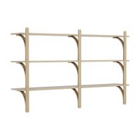 Levi Wall Shelf 180 cm Medium Aluminium / Naturlack Oak