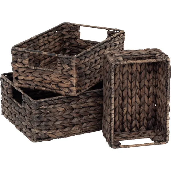 Water Hyacinth Korgar Brun 3-pack L