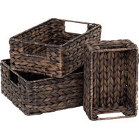 Water Hyacinth Korgar Brun 3-pack L