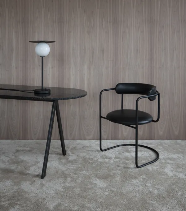 FF Stol Sort Lær / Sort
