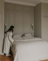Hemstitched Linen Duvet Cover Double 220x220 cm