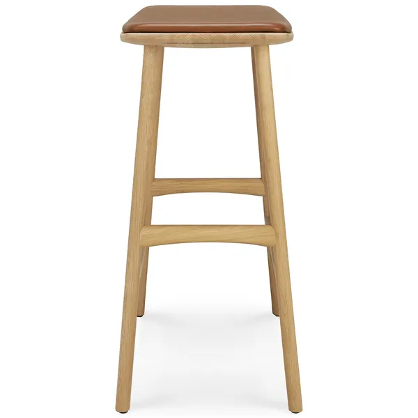 Osso Barstol Ek / Konjak Läder