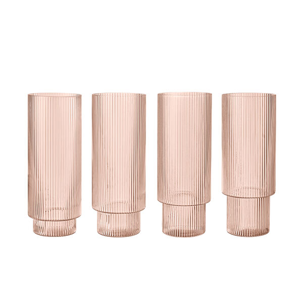 Ripple Longdrink Glas 4-pak Blush