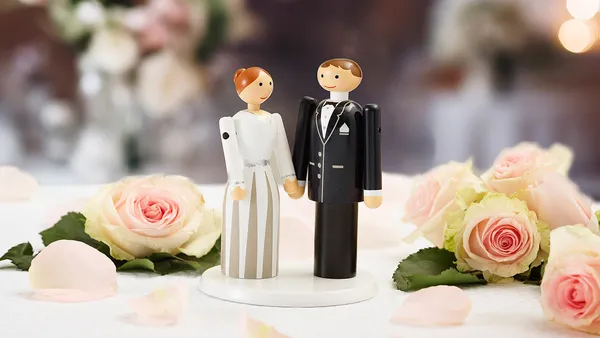Bride Trefigur H12 cm Hvit