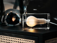 Block Lampe m hvid ledning