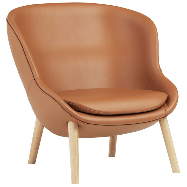 Hyg Lenestol Lav Brandy Skinn / Eik