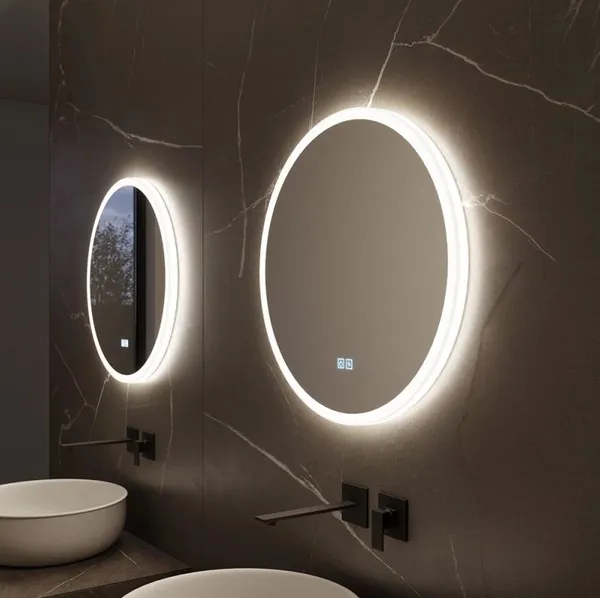 IO Vægspejl Med LED-lys Ø60 cm