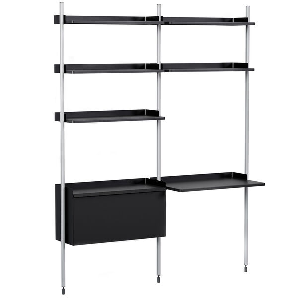 Pier System 12 Hyllyjärjestelmä Ps Black / Alumiini