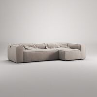 Grand 4-Personers Sofa Divan Højre Sandshell Beige