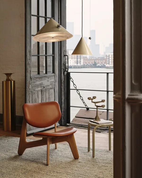 Slab Nojatuoli Luonnollinen / Leather Cognac