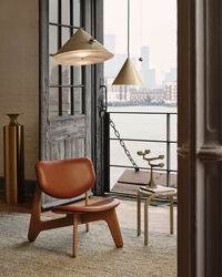 Slab Nojatuoli Luonnollinen / Leather Cognac