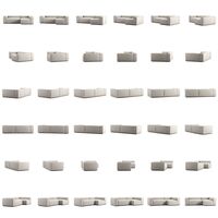 Grand 3-Sitssoffa Divan Höger Minetyg Moon White