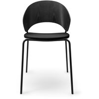 Dosina Stol Svart Eik / Sort Skinn