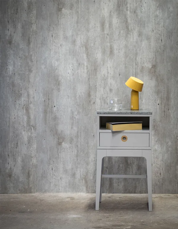 Höllviken Bedside Table Tall Legs Light Grey