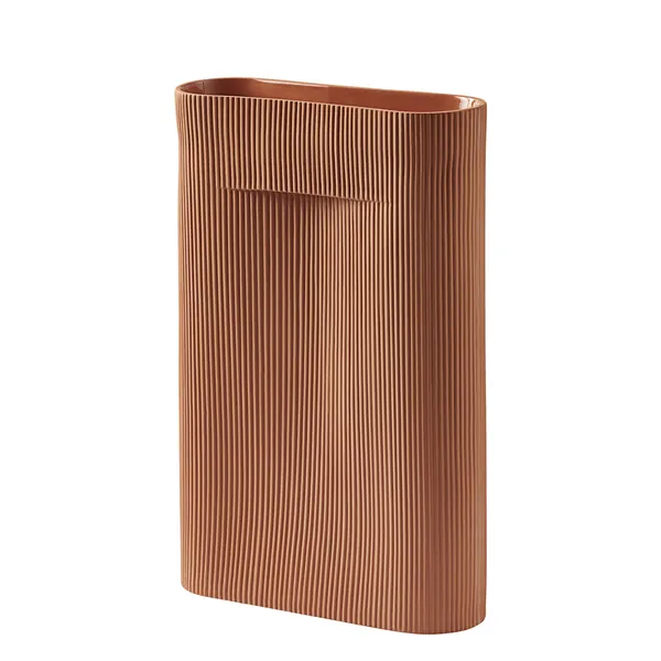 Ridge Vase 48 cm Terrakotta
