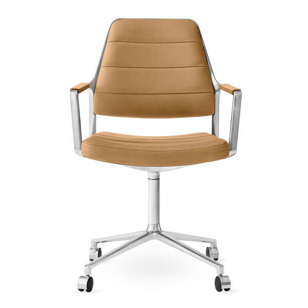 455 Drejestol Med hjul Camel Leather