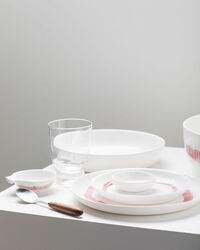 Feast Deep Plate 22 cm White / Red Striped
