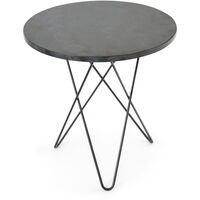 Tall Mini O Table Sidebord Ø50 cm Sort/Rustikk Skifer