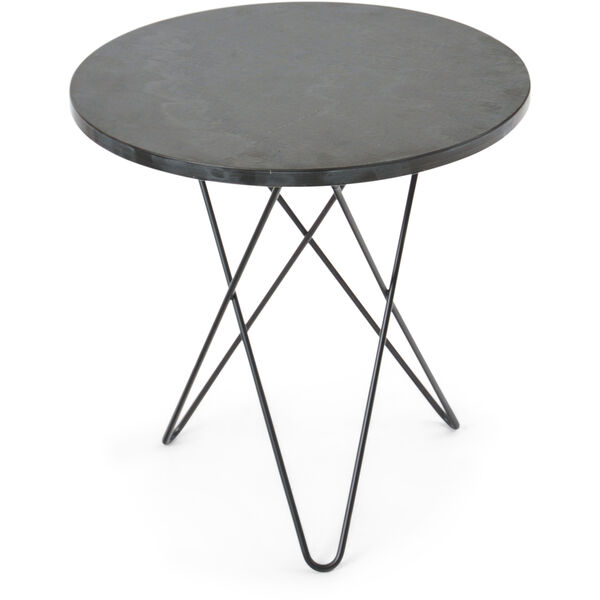Tall Mini O Table Sidebord Ø50 cm Sort/Rustikk Skifer