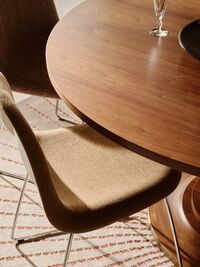 GUBI 3D Spisestol Rustfritt Stål / Bouclé 005