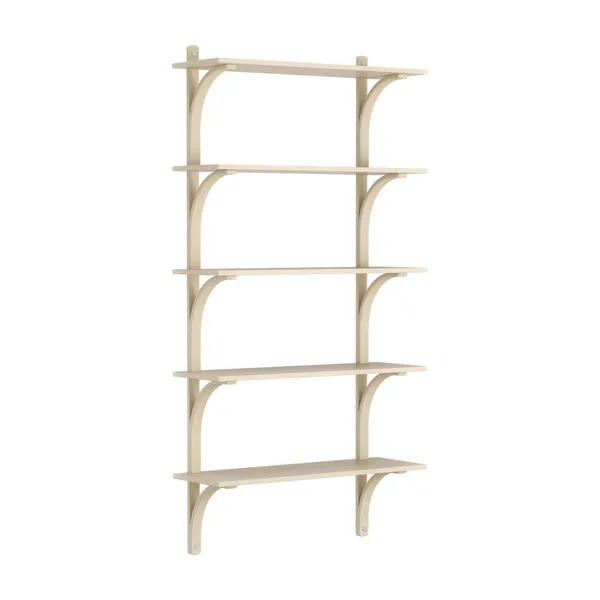 Levi Wall Shelf 90 cm Big Aluminium / Naturlack Ash
