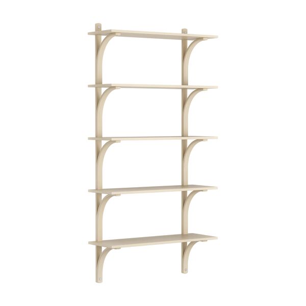 Levi Wall Shelf 90 cm Big Aluminium / Naturlack Ash