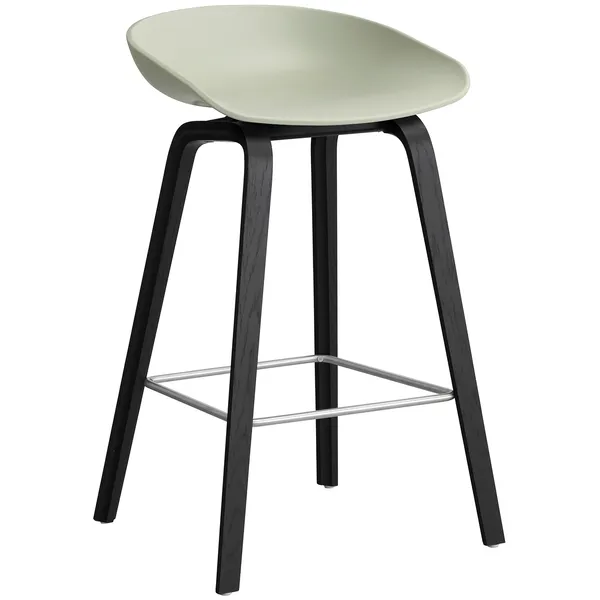 AAS 32 2.0 Barstol 65 cm Svartlakkert Eik / Pastel Green