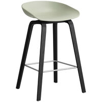 AAS 32 2.0 Barstol 65 cm Svartlakkert Eik / Pastel Green