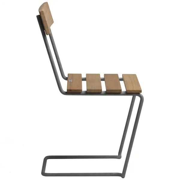 Stol 1 Obehandlad Teak / Varmförzinkat Stål