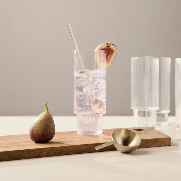 Ripple Longdrinkglass 4-pk Smoked Gray