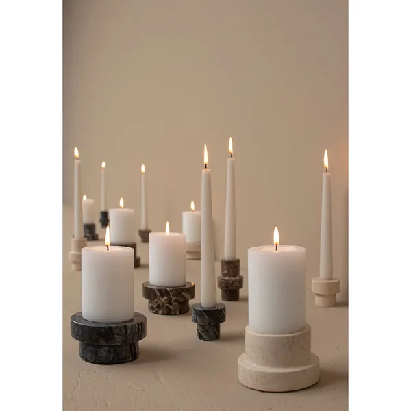 MARBLE Lysestake Lav Sort/Grå