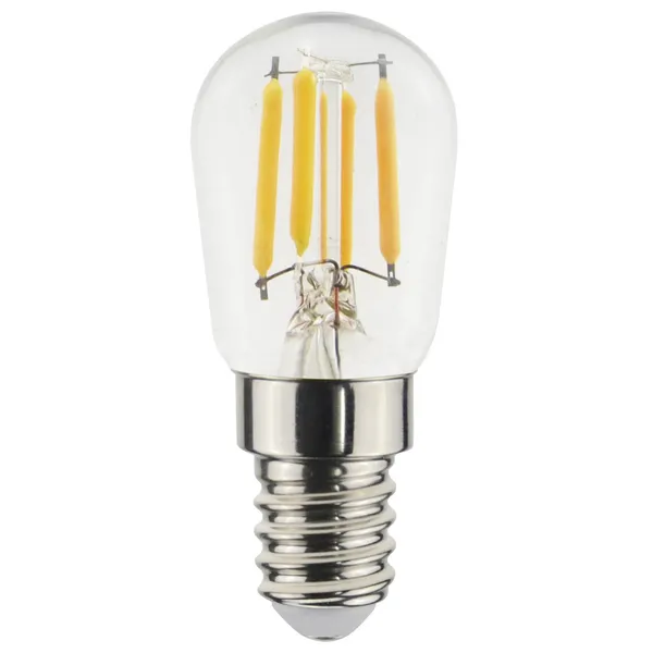 Filament LED päronlampa E14 2200K 220lm 25W Klar Dimbar