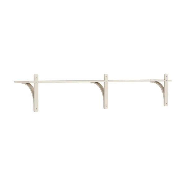 Levi Wall Shelf 180 cm Small Aluminium / White Pigmented Oak